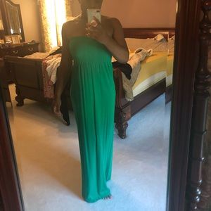 Kelly Green Strapless Maxi Dress